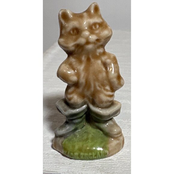 Wade Whimsies Cat Figurines Puss & Boots & Kitten With Yarn England Red Rose Tea - Picture 2 of 8